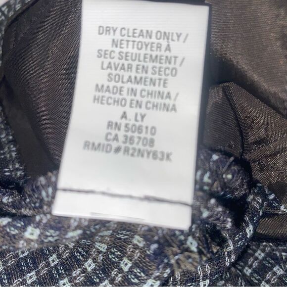 Anne Klein Size 4 Dress Pants Olive Green Geometric Print - Picture 7 of 14